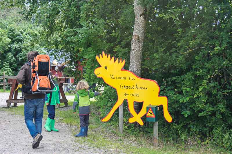 Das passende Eingangsschild Gårdsjö Elchpark