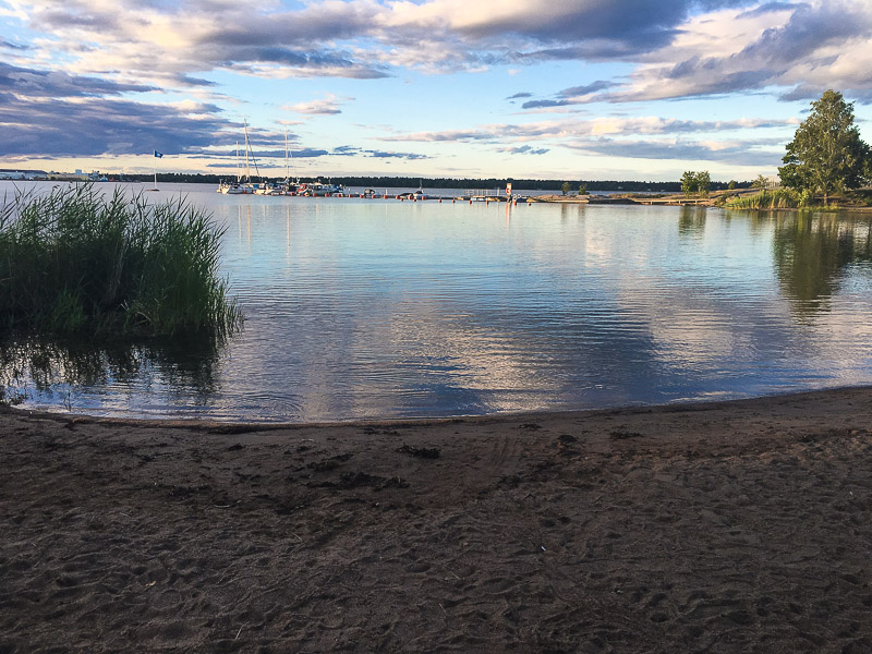 Der Badestrand. Ostsee-Campingplatz- Vaestervik