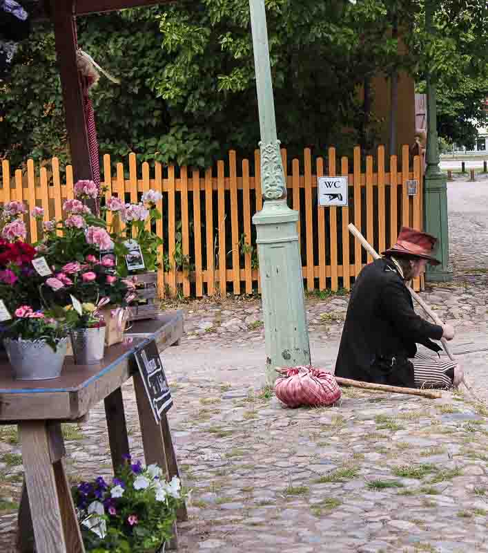 Ein Hausierer. Hausierer in Gamla Linkoeping