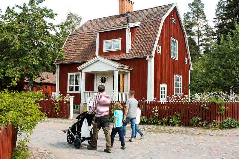 Wohnhaus im Freilichtmuseum zum anschauen. Wohnhaus in Gamla Linkoeping
