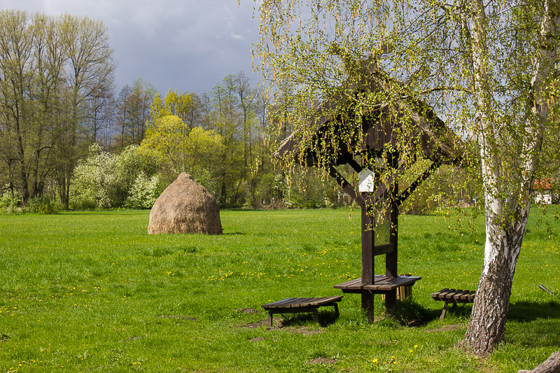 Ein Heuschober. Heuschober im Spreewald.